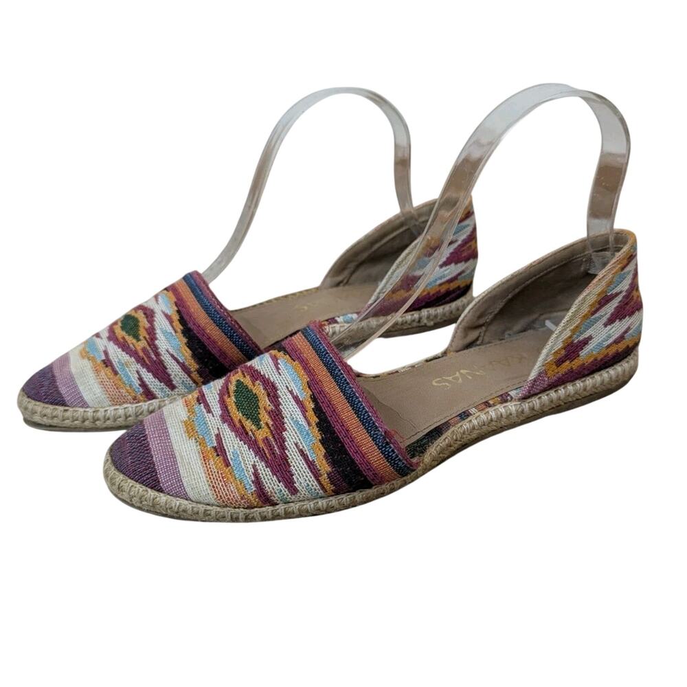 Kaanas Espadrille Sz 8 (39) Flat Sandals Vibrant Aztec Southwest Colors Slip-On